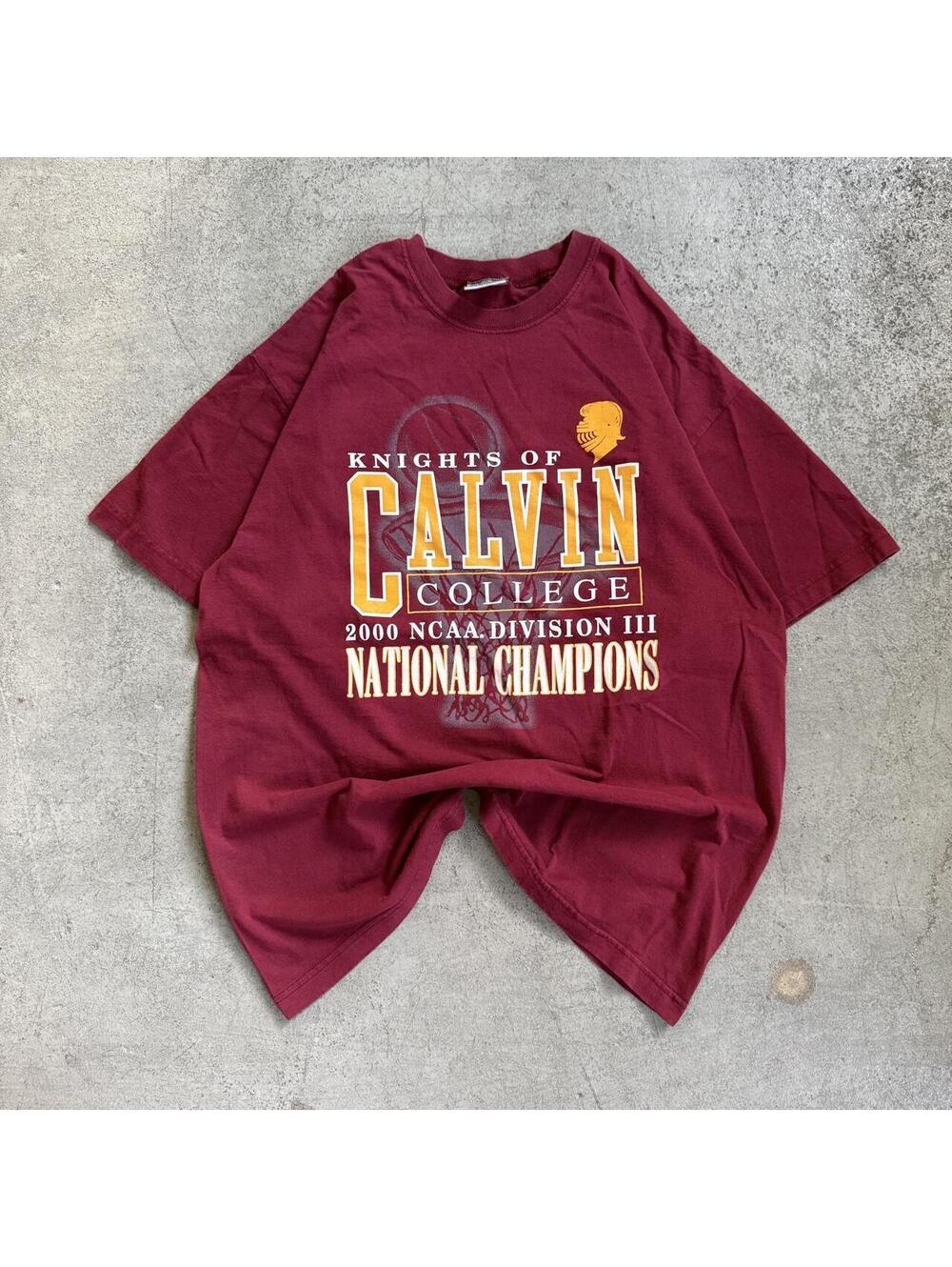 Vintage 2000s Calvin College Knights National Champions T Shirt